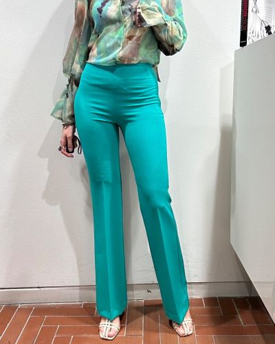 Pantalone a zampa verde smeraldo