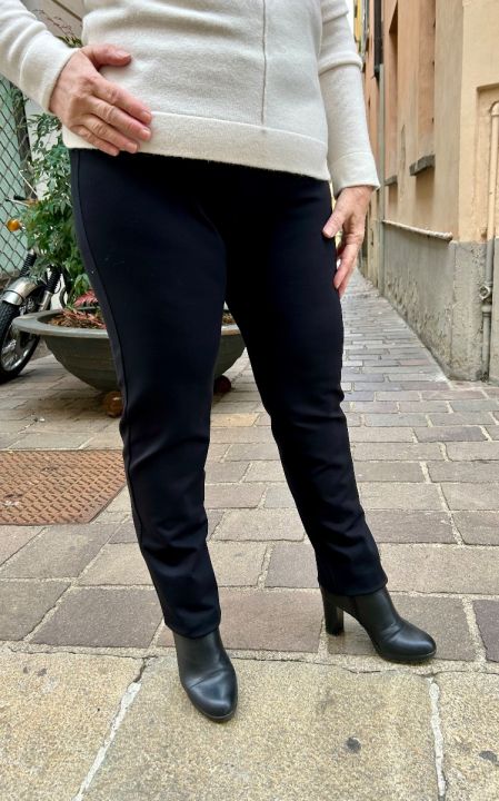 Pantalone punto maglia a sigaretta nero